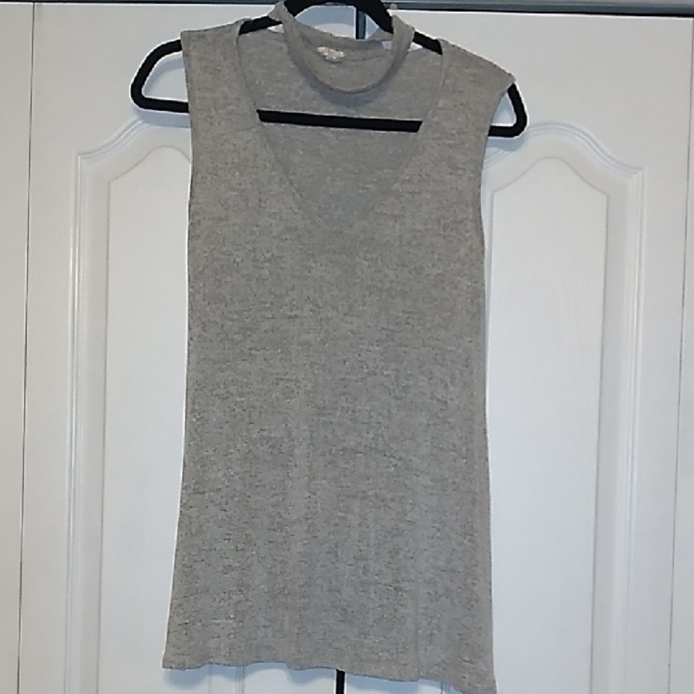 Caution To The Wind Gray Sleeveless Top
